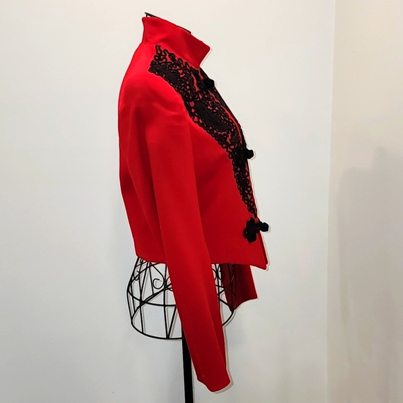 100% wool Matador Themed Red & Black Blazer small - Picture 4 of 8